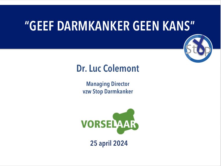 Klaar in @InfoVorselaar om op uitnodiging van Burgemeester Lieven Janssens @StopDarmkanker keynote te geven “Waarom campagne voeren tegen darmkanker?” aflevering #721 😉 #kennisdelen #Doedetest 💙🍀 @ThomasMoreBE campus Vorselaar