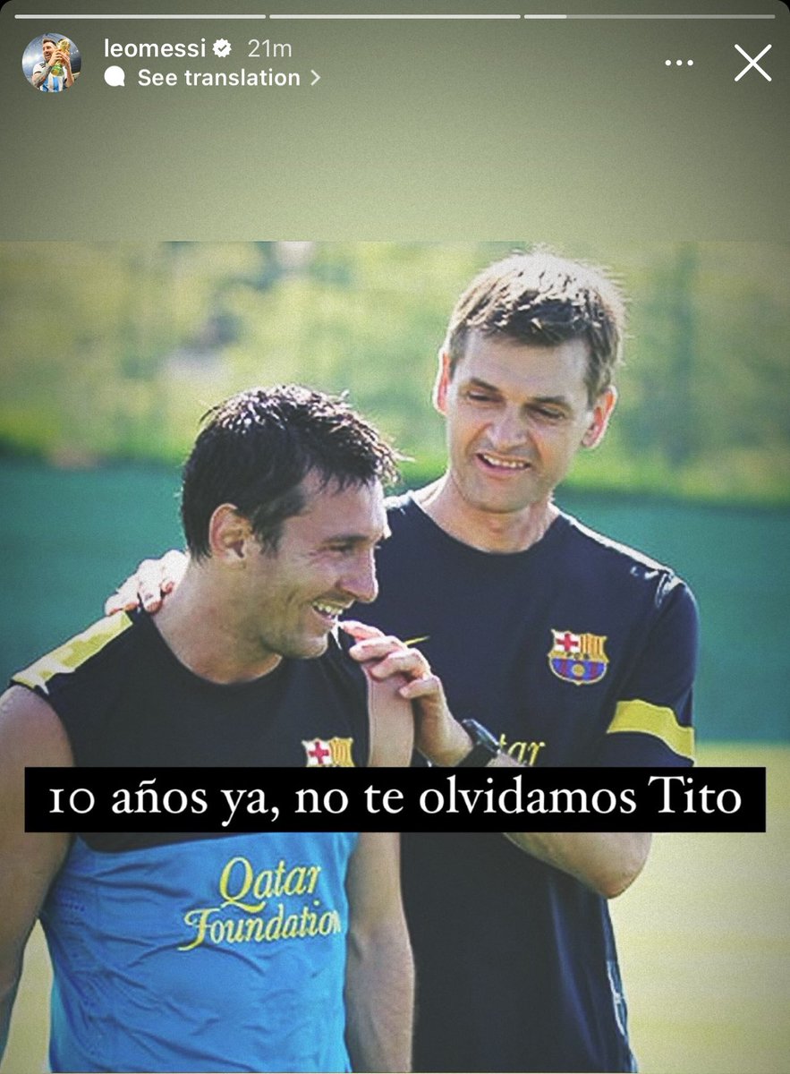 📲 Lionel Messi via IG:

“10 anos já, não te esquecemos Tito”