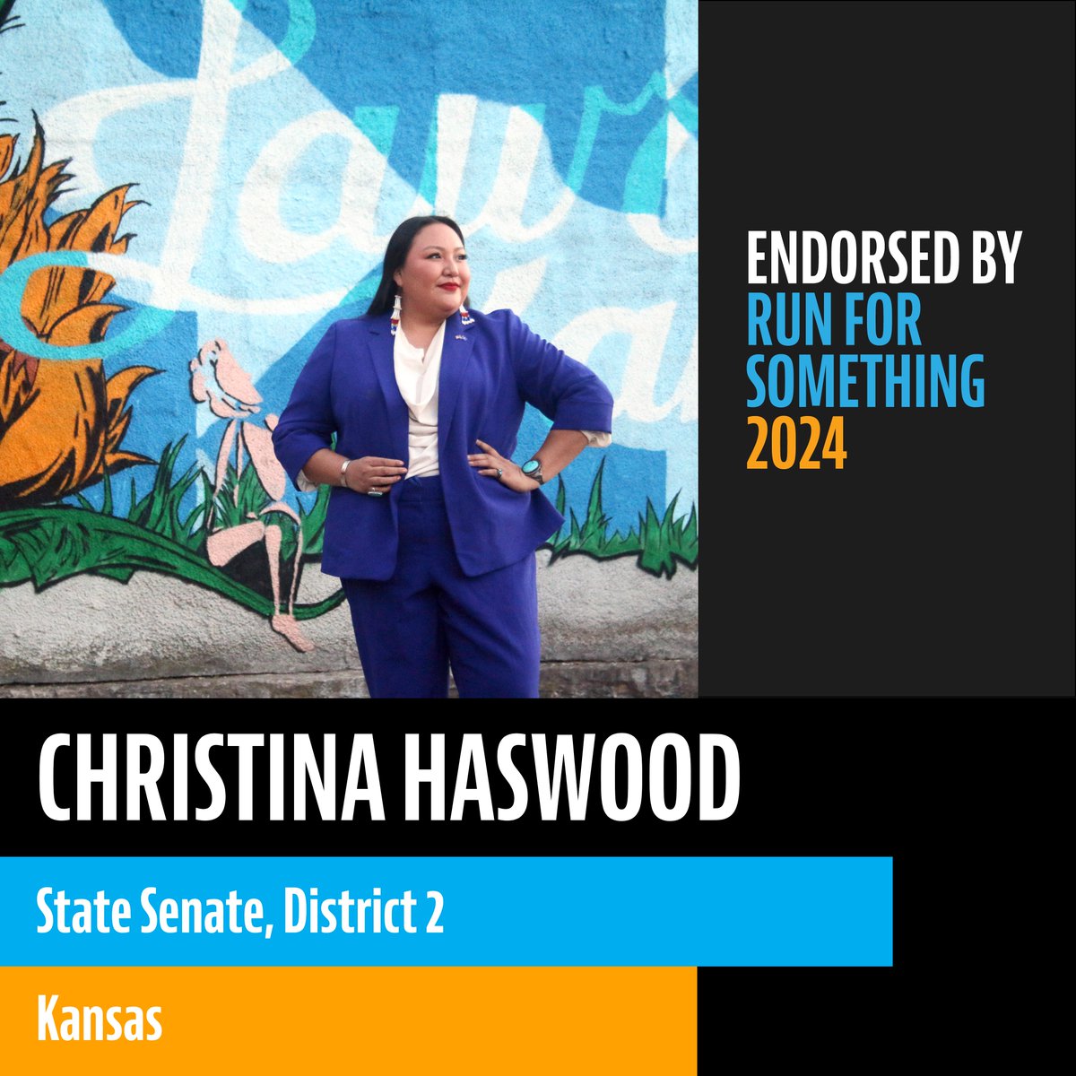 Today I am excited to announce that @RunForSomething has endorsed our campaign for State Senate! 🎉 (1/3) #RunForSomething #ksleg