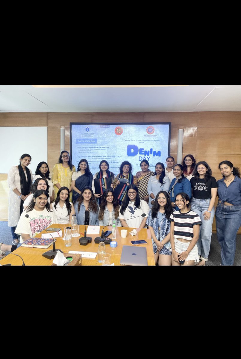 jainpsy's tweet photo. Celebrating Denim’s Day at @JindalGlobalUNI 
It was such a meaningful conversation with students and fellow colleagues on victim blaming, secondary victimisation, rape culture and importance of a dialogue on love. https://t.co/XuIl9xeOSh
