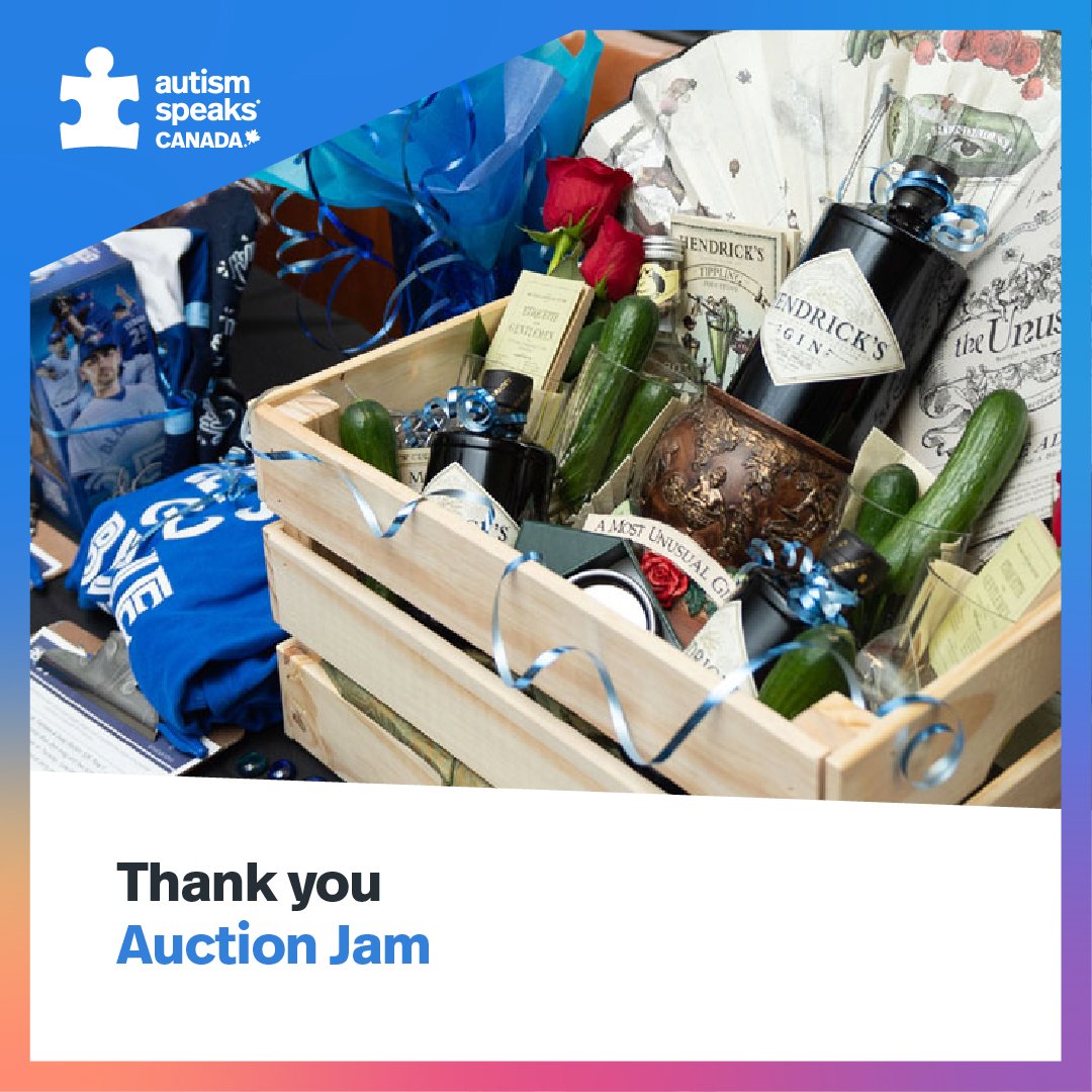 Thank you Auction Jam for participating in World Autism Month by hosting a special auction in support of Autism Speaks Canada. Bidding ends April 30, 2022 – visit autismspeaksauction.com and start bidding now. Thank you to everyone who participates.