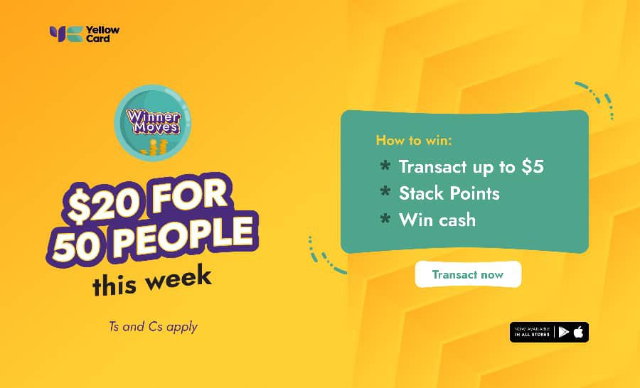 Traders on the TL, here’s an opportunity for y’all to earn $20 weekly courtesy of The Winner Move Giveaway by @yellowcard_app If you trade at least $5 or refer someone, you earn a point. The more points you accumulate, the higher your chances T&C here: help.yellowcard.io/article/833-q2…