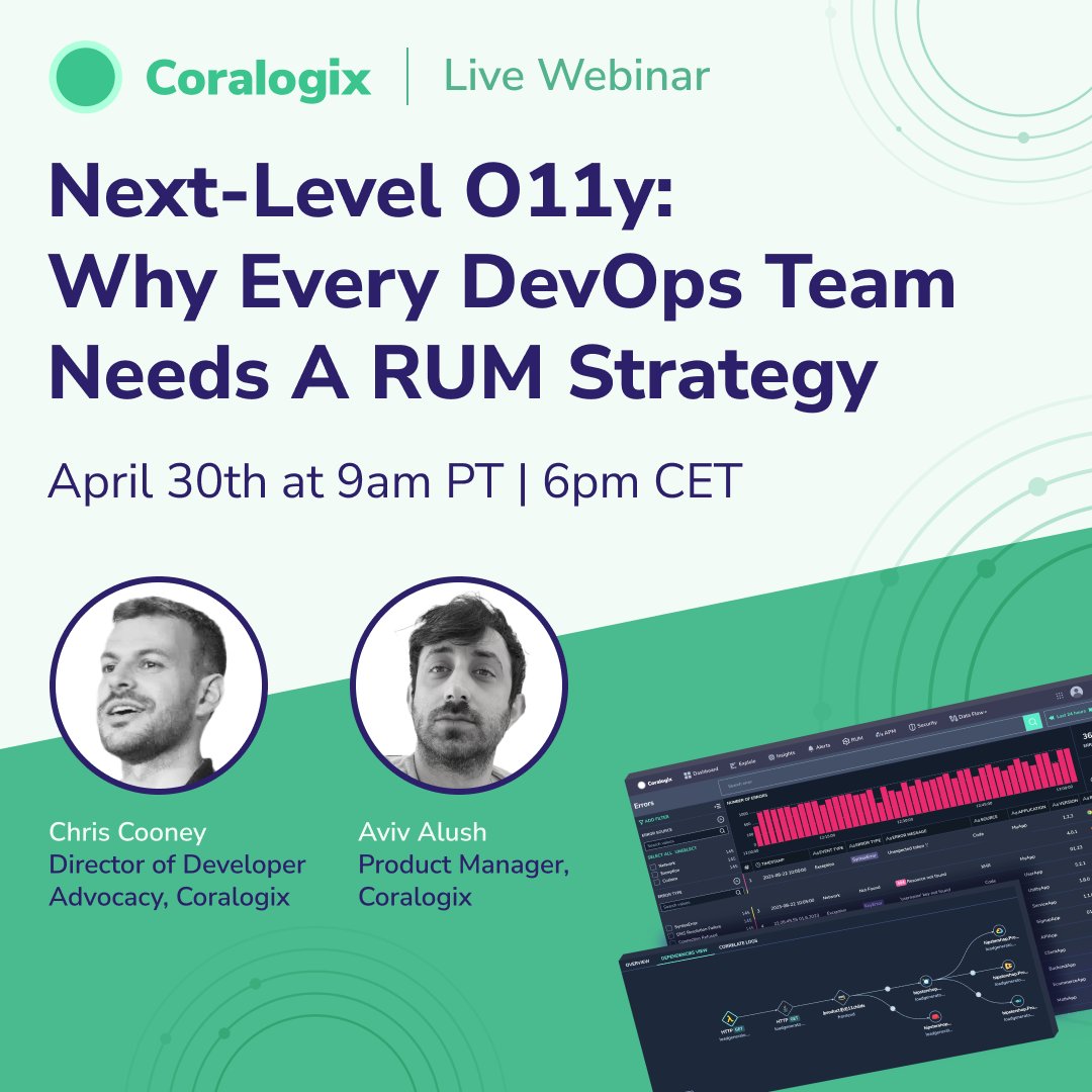 ⭐ Ready to take your DevOps strategy to the next level? Don't miss our Live Webinar on 'Next-Level O11y: Why Every DevOps Team Needs a RUM Strategy'.

Reserve your seat now 👉 go.coralogix.com/Webinar_RUM_Re…