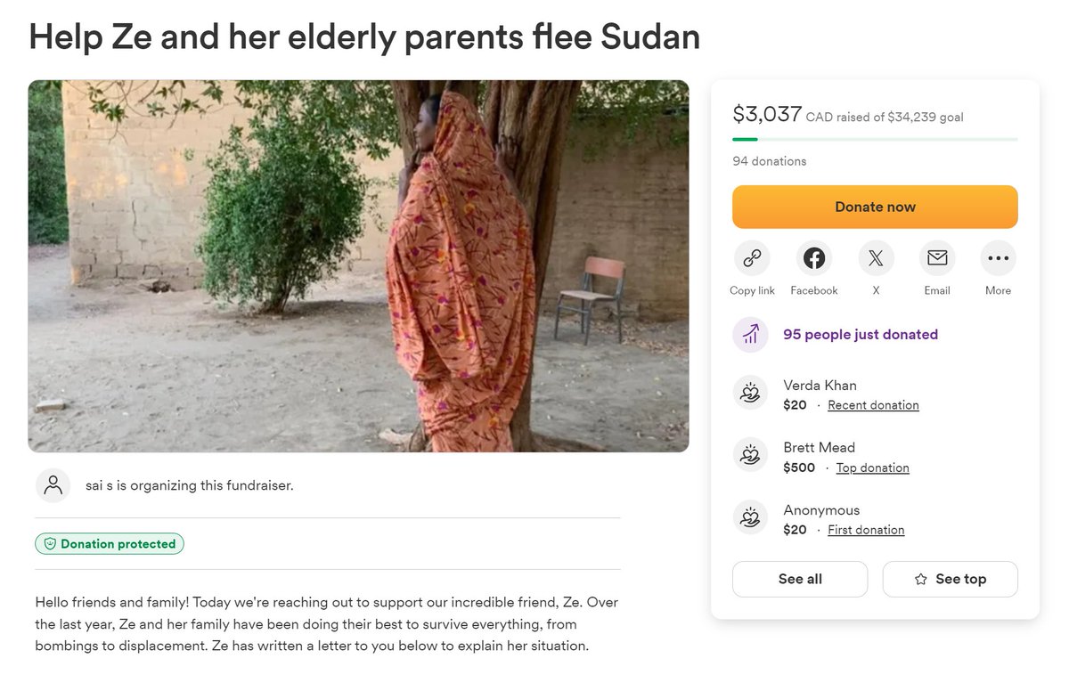 ze has been putting in so much work to get other people to talk about sudan, this means she risks her life doing this because the RSF targets those who speak. her mother is recovering from a recent surgery HELP ZE 🇸🇩➡️ gofund.me/edbdf84a