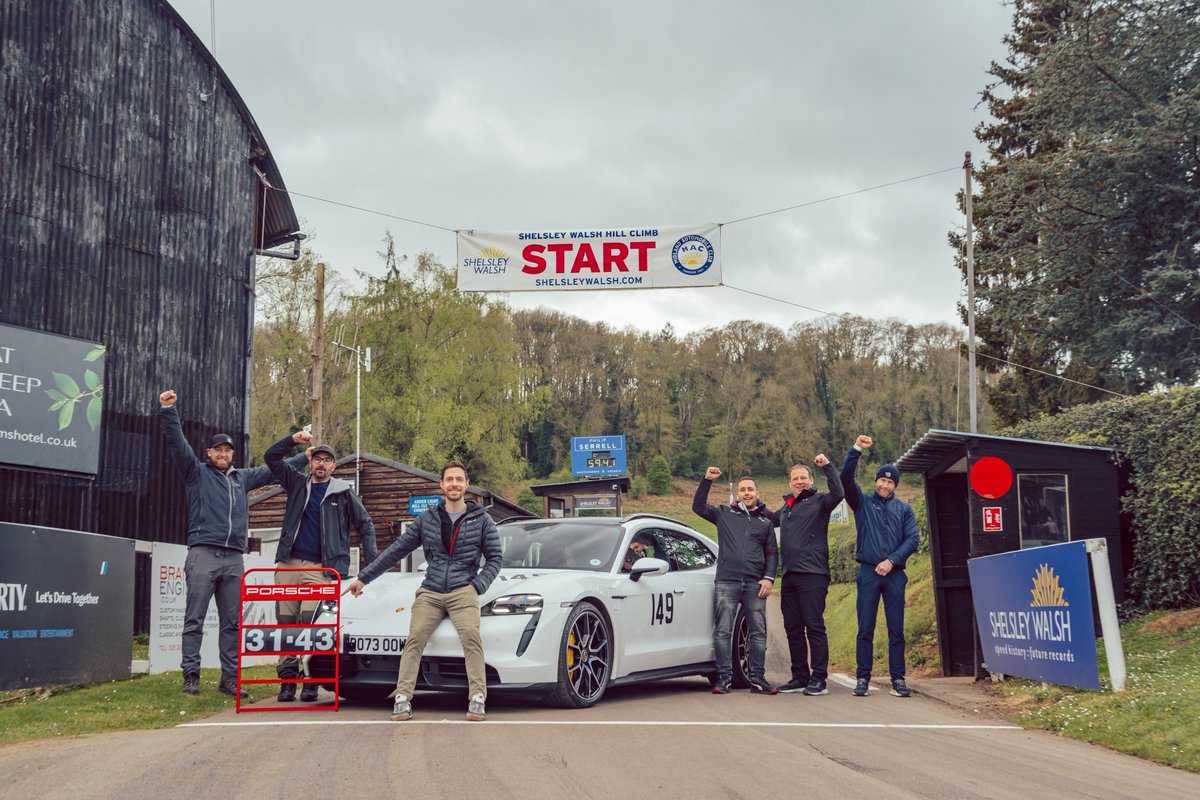 Two records have already been shattered this year at Shelsley Walsh with the @PorscheGB Taycan Turbo S taking the Production Electric car record and the Estate car record too. @TheDanProsser is now in the history books (twice) with a stunning 31.43 seconds on his first