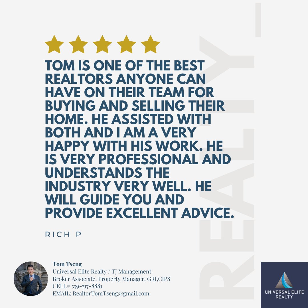 Grateful for your trust! It was a pleasure guiding you through the buying and selling process. ✨
Reach out today for expert real estate services!

#TomTseng #realtor #losangeles #Irvine #LACounty #OrangeCounty #InlandEmpire #California