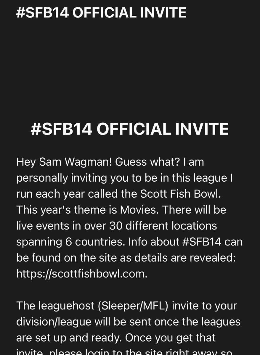 Sam Wagman (@swagman95) on Twitter photo 🥹🥹🥹
Favorite draft of every year! As always, big thanks to <a href="/ScottFish24/">Scott Fish</a> and the entire team for putting this together.
#SFB14 Ft. Lauderdale 🔜 🥹🥹🥹
Favorite draft of every year! As always, big thanks to <a href="/ScottFish24/">Scott Fish</a> and the entire team for putting this together.
#SFB14 Ft. Lauderdale 🔜