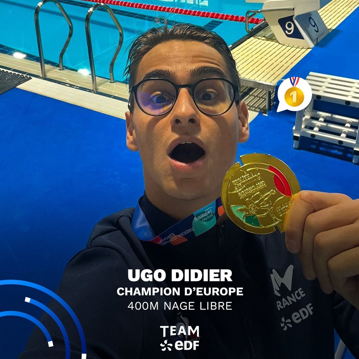 🥇 DOUBLE CHAMPION D'EUROPE ✨ Ugo Didier continue sur sa folle lancée et décroche une nouvelle médaille d'or dans ces Championnats d'Europe de para natation 🤯 Il reste encore deux possibilités de médailles pour notre para nageur du #TeamEDF ! Allez Ugo 💪⚡ #EnergieduSport