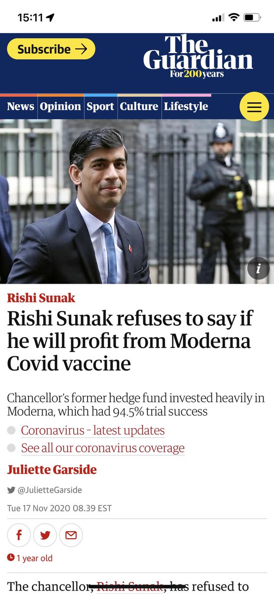 When Sunak was Chancellor he refused to say if he’d profit from the big Govt contract he’d given Moderna👇🏼👇🏼 There wasn’t any reason to say “ No I won’t profit from it”… it stunk to high heaven that #FishyRishi was probs “insider dealing” Now he’s probs deleting more messages