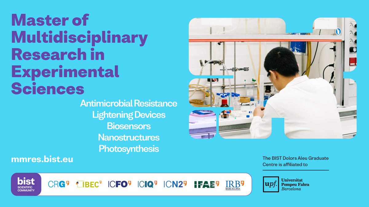 ⌛️Few days left to apply to the 2nd Call for #BISTMaster #MMRES! If U're about to get your bachelor's in #Chemistry #Engineering #Physics #Biology... this might be your next step for a career in #Science #research mmres.bist.eu