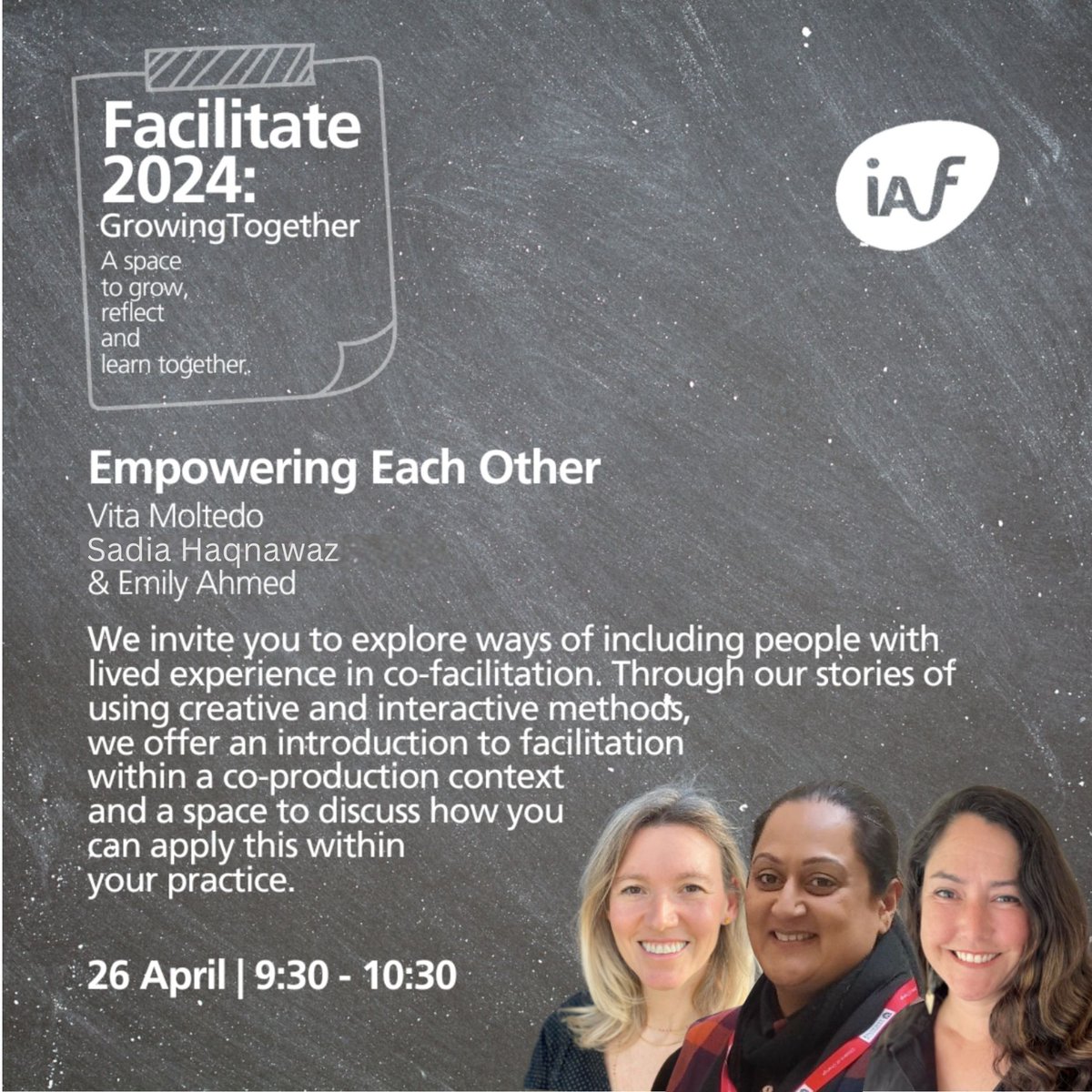 Presenting tomorrow at International Association of Facilitators #Facilitate2024 with @sadiahaqnawaz & Vita Moltedo @MaternityVoice exploring how facilitation skills in co-production can redress power imbalances & how we include people with lived experience in co-facilitation