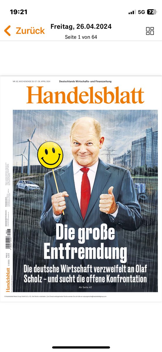 Morgen im ⁦@handelsblatt⁩: Die große Entfremdung - warum die deutsche Wirtschaft an ⁦@Bundeskanzler⁩ Olaf Scholz verzweifelt.