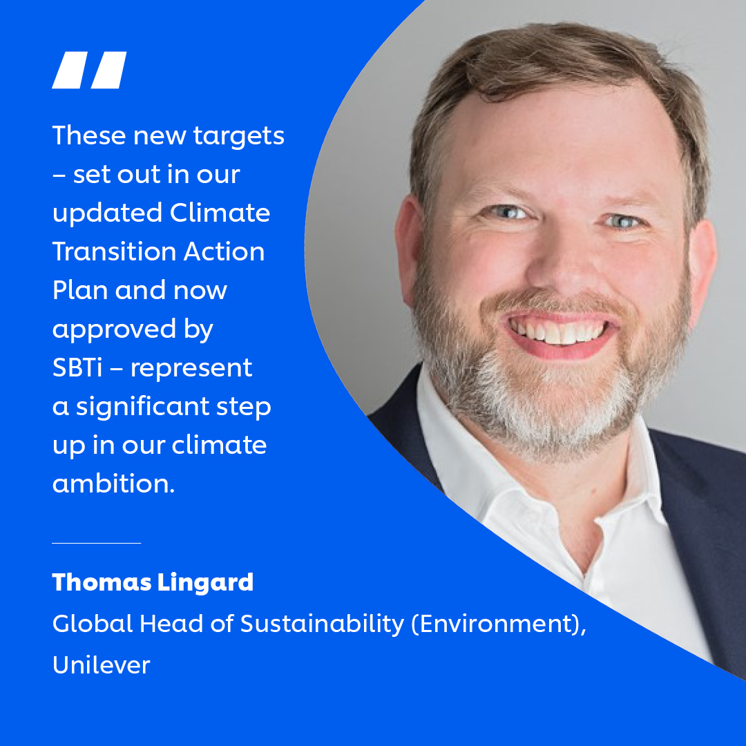 Ambitious climate action is a priority for Unilever, so we’re proud @sciencetargets has approved our new near-term science-based emissions reduction targets. Read more in our updated Climate Transition Action Plan: unilever.com/CTAP #ScienceBasedTargets #SBTi #Unilever