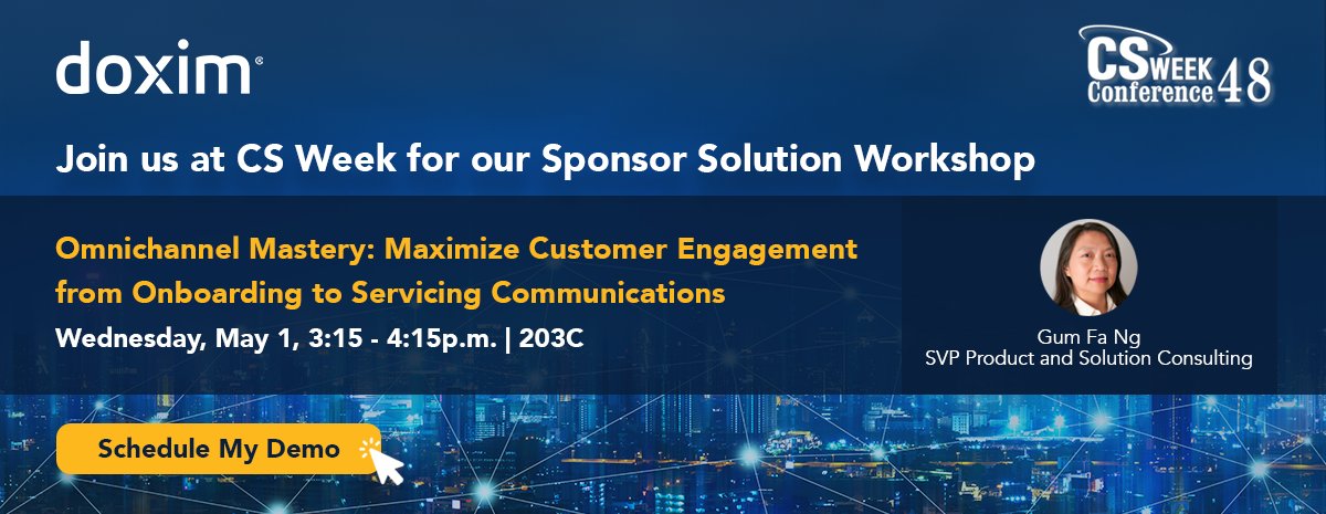 Join us at @CSWEEK for our Solution Workshop! Learn how to meet and exceed customer expectations by mastering #omnichannel communication strategies. From onboarding to servicing, discover the power of seamless engagement.

For more info visit: bit.ly/3Jyq1CZ

#CSWeek