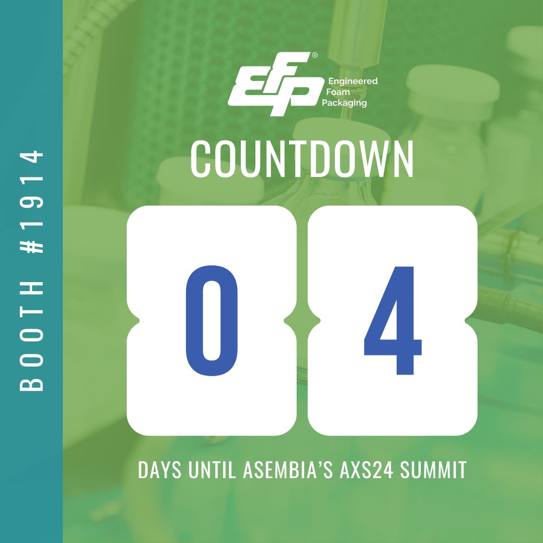 Only 4️⃣ more days until @Asembiarx's AXS24 Summit! Are you looking to speak with EFP while you're there?👀 Contact us today to schedule a meeting: efppackaging.com/contact! #EFPLife #AXS24 #Asembia24