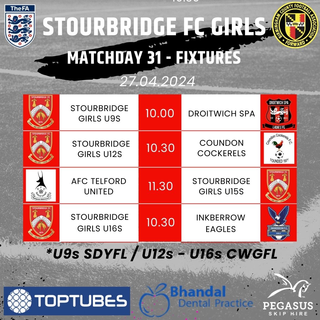 🔴 FIXTURES 🔴

We're getting closer to the end of the season, but there's still a lot of football to play.  Good luck to all our teams tomorrow morning! #Glassgirls 🔴⚪️