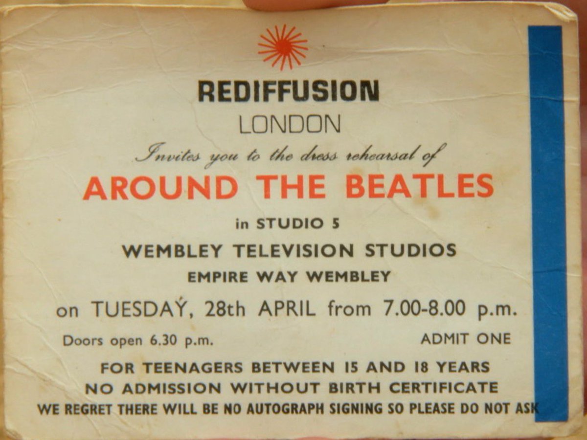25 April 1964 – ‘Around The Beatles’, a TV special featuring the band as well as other UK chart stars, will be filmed on 28 April. Today the performers, including Cilla Black and PJ Proby, gather at the Hall of Remembrance in Chelsea, London, to rehearse for the show. #TheBeatles