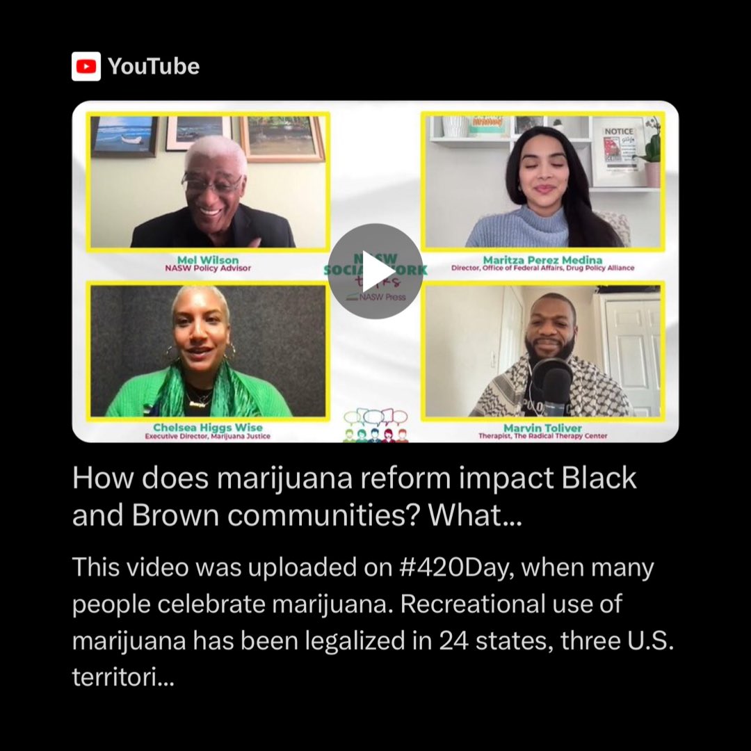 How does marijuana reform impact Black and Brown communities? youtube.com/watch?v=hHcHE0… @ChelseaWiseRVA @thcjusticenow @DrugPolicyOrg