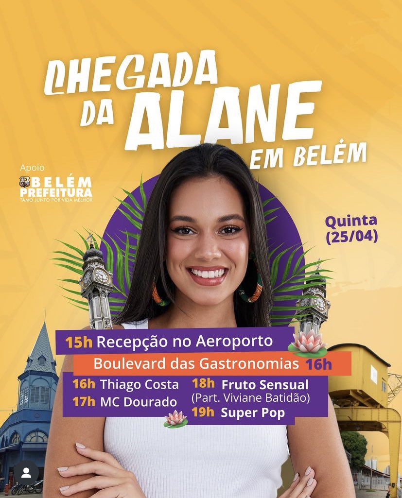 CHEGADA DA ALANE EM BELÉM É REAL! Todo mundo aqui já tem compromisso marcado com nossa rainha hoje. 🪷❤️

ALANE EM BELEM