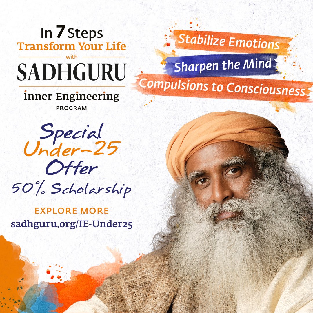 Ever wonder what it would be like to experience life without ups and downs? Inner Engineering, a 7-step immersive online program designed by Sadhguru, will empower you to approach life with unshakable emotional stability. Currently offered at a 50% scholarship for those under the…
