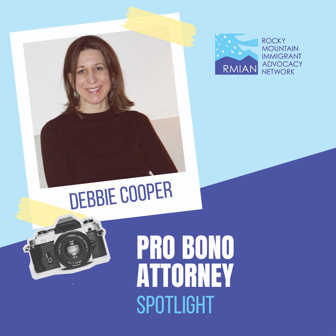 RMIAN_org's tweet photo. This #VolunteerAppreciationWeek, we’re honored to spotlight the incredible work of pro bono attorney Debbie Cooper, who has been volunteering with RMIAN for 4 years. https://t.co/98D0IBUYRE