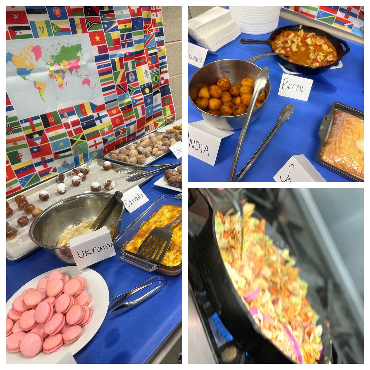 JettGinny's tweet photo. 39 countries in 4 days!! International Foods Week is the best week of the year!  Culinary 2 showed out in the kitchen 🧑‍🍳 @MJHSbluedevils @JEFCOCareerTech https://t.co/n2iOIvRcAL