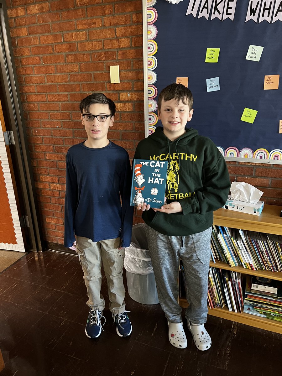 For World Book Day, our McCarthy student government representatives read to the kindergarten and preschool classrooms to celebrate reading and books.