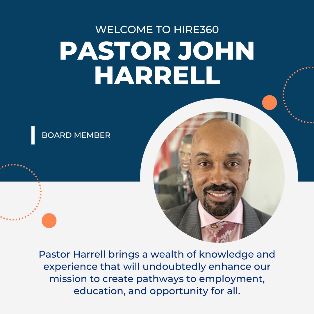 Exciting news! Pastor John Harrell has joined the HIRE360 board! With his dedication to community service and founding the Black Men United Foundation, Pastor Harrell is a fantastic addition. Welcome aboard, Pastor John Harrell! #HIRE360 #CommunityService #WelcomeOnBoard