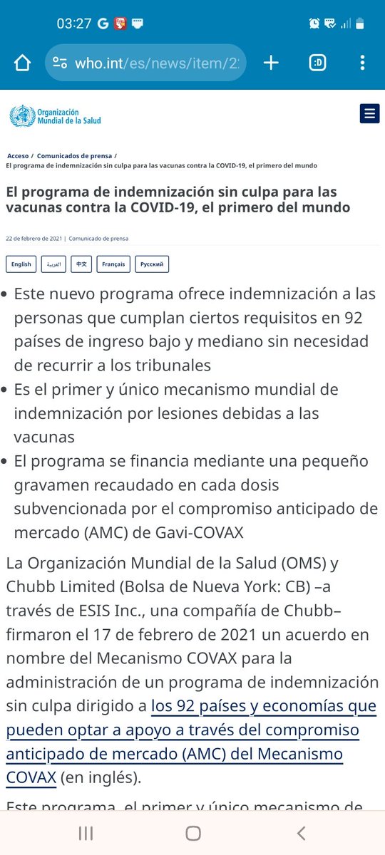 9artificialmind's tweet image. OMS 💉PROGRAMA DE INDEMNIZACIÓN SIN CULPA 💉A VÍCTIMAS DE LAS VACUNAS 💉

OMS
🔴 who.int/es/news/item/2…

💉: PERDÍ MI SALUD DESPUÉS DE VACUNARME

EL GOBIERNO TE DICE: TE LA PUSISTE VOLUNTARIAMENTE