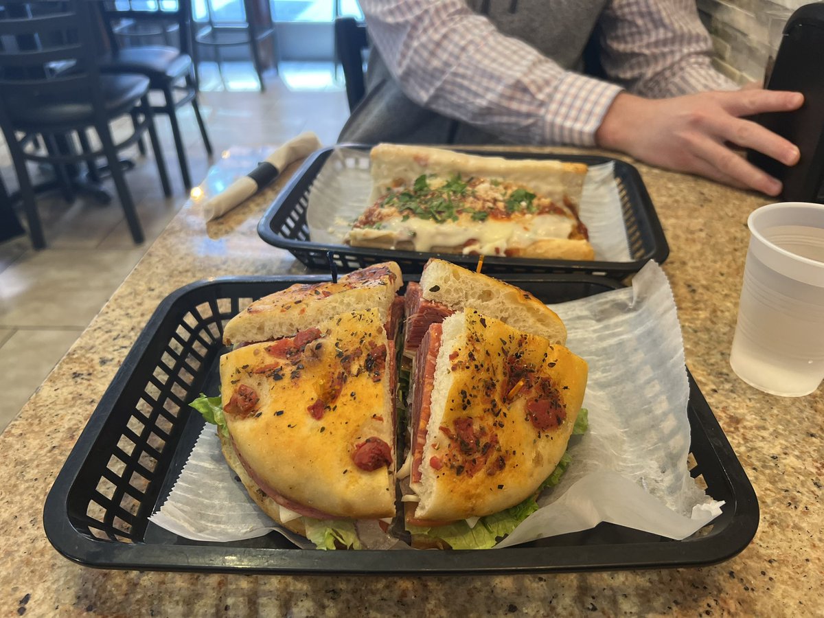 ANF1423's tweet photo. Vested up at the local Italian Deli on a Thursday. The Left hates this. #Focaccia https://t.co/pYUO1Kbbx2