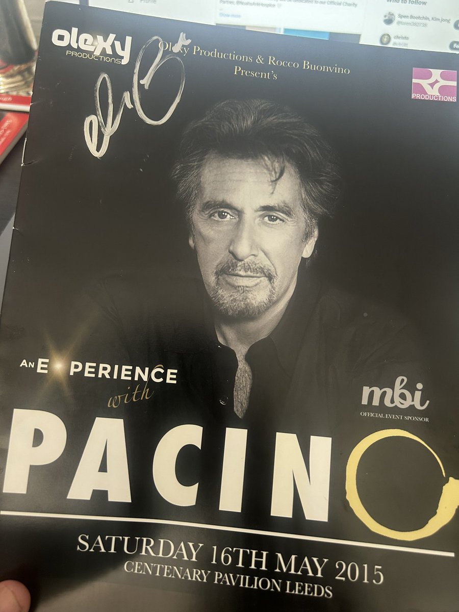 Hoo Har! Happy Birthday Al Pacino. Say hello to my signed programme ❤️