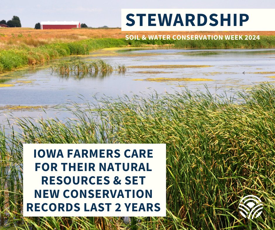 Iowa farmers strive to be excellent stewards of the soil, water & other natural resources on their land, & are doing such a great job that they set conservation records the past 2 years! Thanks to all involved in getting conservation on the ground in IA! #IowaAg #CleanWaterIowa