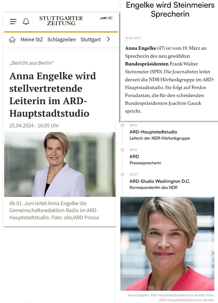 'Staatsfern': Anna Engelke, langjährige Sprecherin von Frank-Walter Steinmeier, wird ab 1. Juni stellvertretende Leiterin im ARD-Hauptstadtstudio. #ReformOerr #OerrBlog