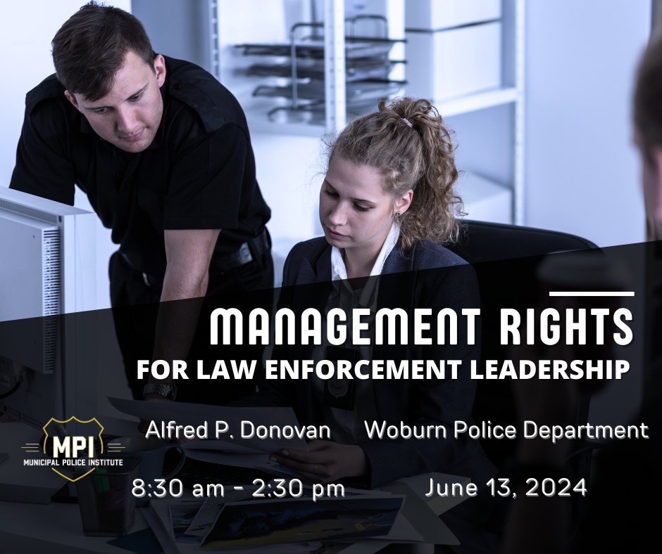 Management Rights for Law Enforcement Leadership 
Click the link below to read more!
mpitraining.com/events/managem…
#police #policetraining #lawenforcement #lawenforcementtraining #massachusetts #mpi #leadership #management #managementrights #trainwiththebest