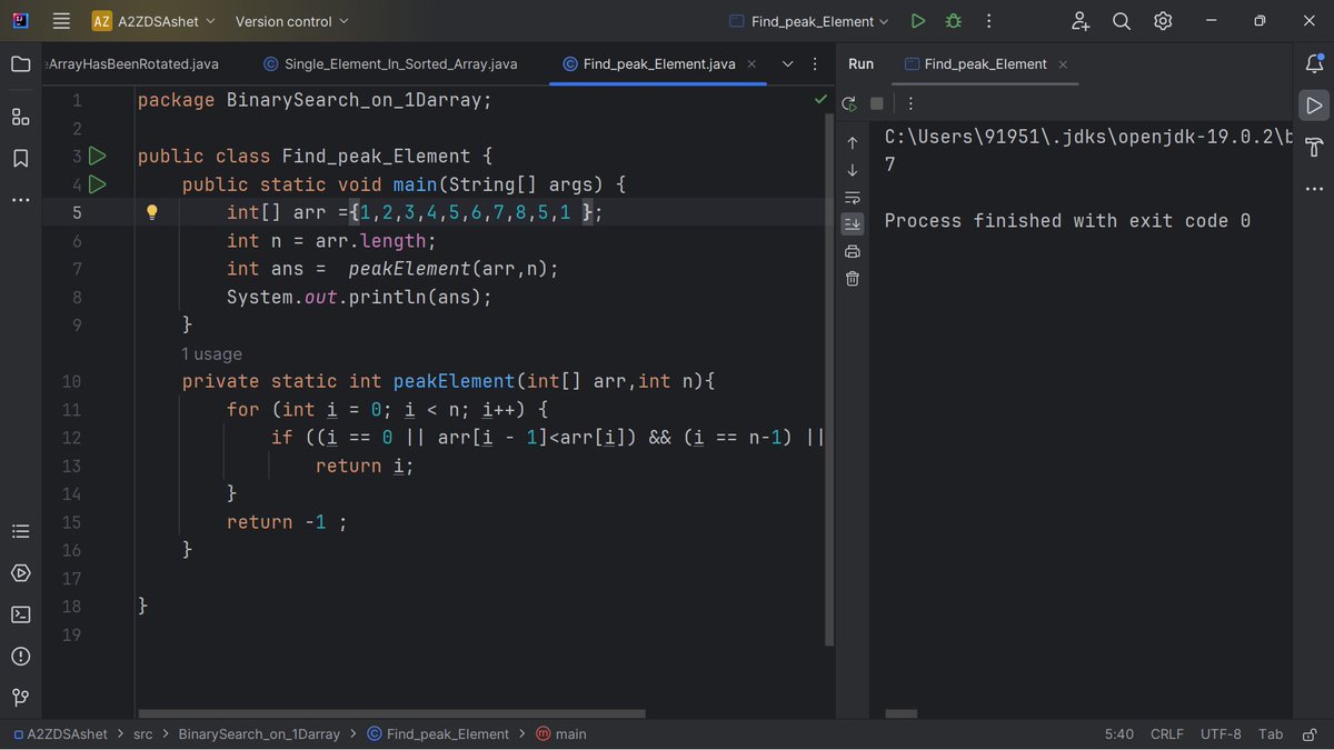 Sahilsher2710's tweet image. Day 52 #StriverA2ZDSA
- Single element in a Sorted Array(Brute force)
-Find peak element(Brute Force)
#LearningInPublic