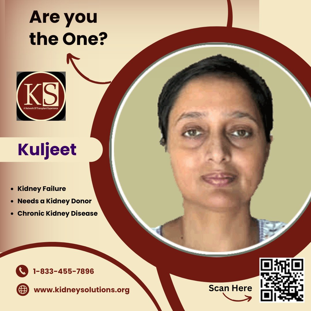 k_solutions_org's tweet photo. My name is Kuljeet, a mother of twins under 10. I’m also a survivor of domestic abuse. I am in need of a kidney donor. A kidney will give me more time with them. 1-833-455-7896 visit https://t.co/edztrr91ND #kidneysolutions #kidneydisease #kidneydonorneeded #shareyourspare #fyp https://t.co/qQG1kinq1P
