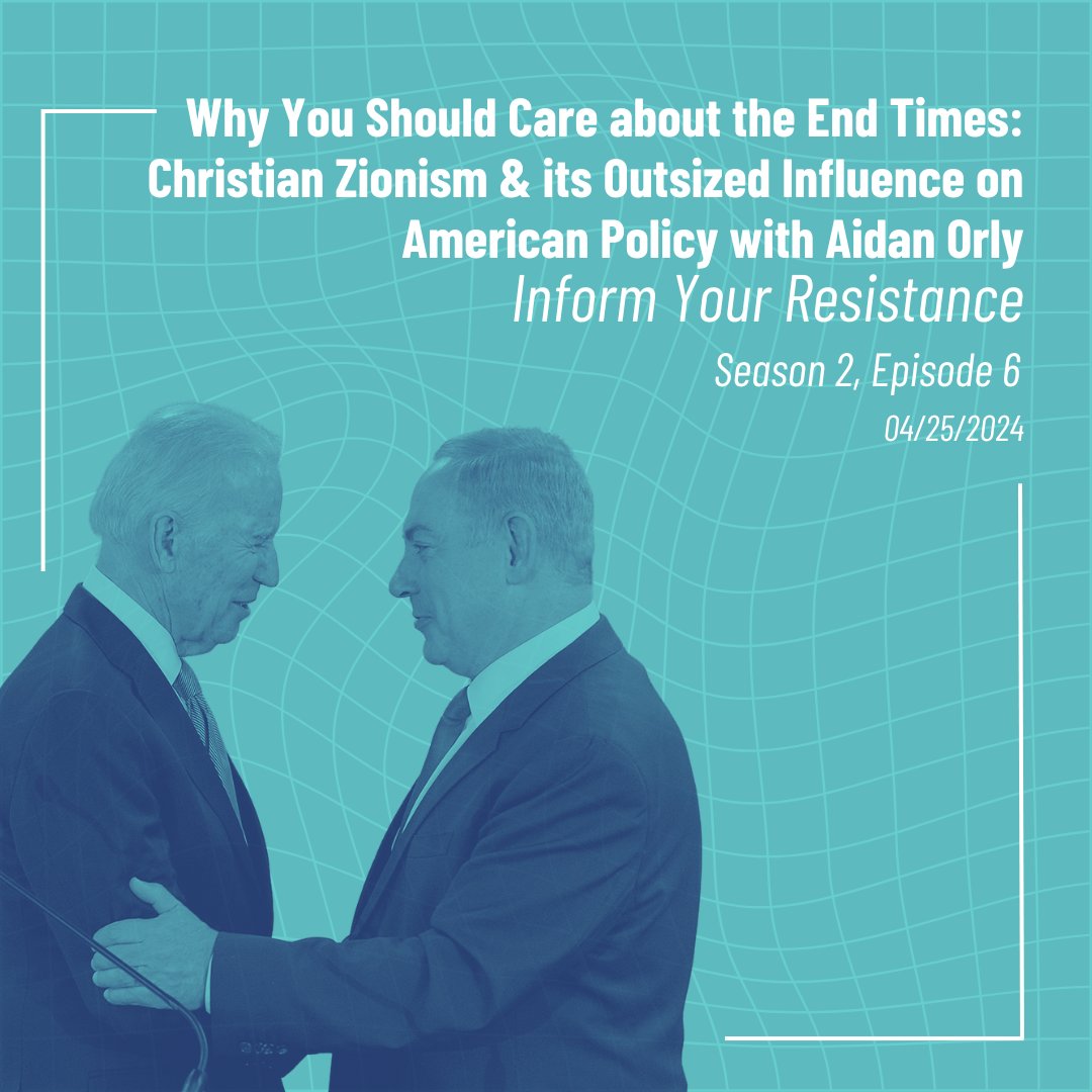 Listen to the latest episode of Inform Your Resistance, where PRA’s Aidan Orly discusses Christian Zionism. Orly and host Koki Mendis discuss the authoritarian nature of Christian Zionist movements, their key leaders, and financial and cultural engines: ow.ly/9jHN50Rokhy