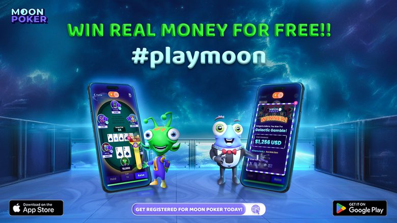 This is a WIN-WIN situation! 🥇💰

Step 1️⃣: Pre-register your Username on our website moonpoker.com
Step 2️⃣: Prepare your poker knowledge for Moon’s launch
Step 3️⃣: Starting winning REAL CASH for FREE💰

#moonpoker #gamingappsx #winbig #realprizes #playtowin #gameon