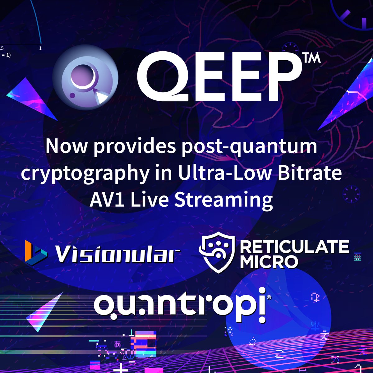 We’re excited to announce that the transformational partnership of @reticulateio and @Visionular1 will be using @Quantropi's QEEP™ symmetric encryption to quantum-secure broadcast video, bringing innovation to the live streaming industry. Learn more: hubs.li/Q02v3MqB0