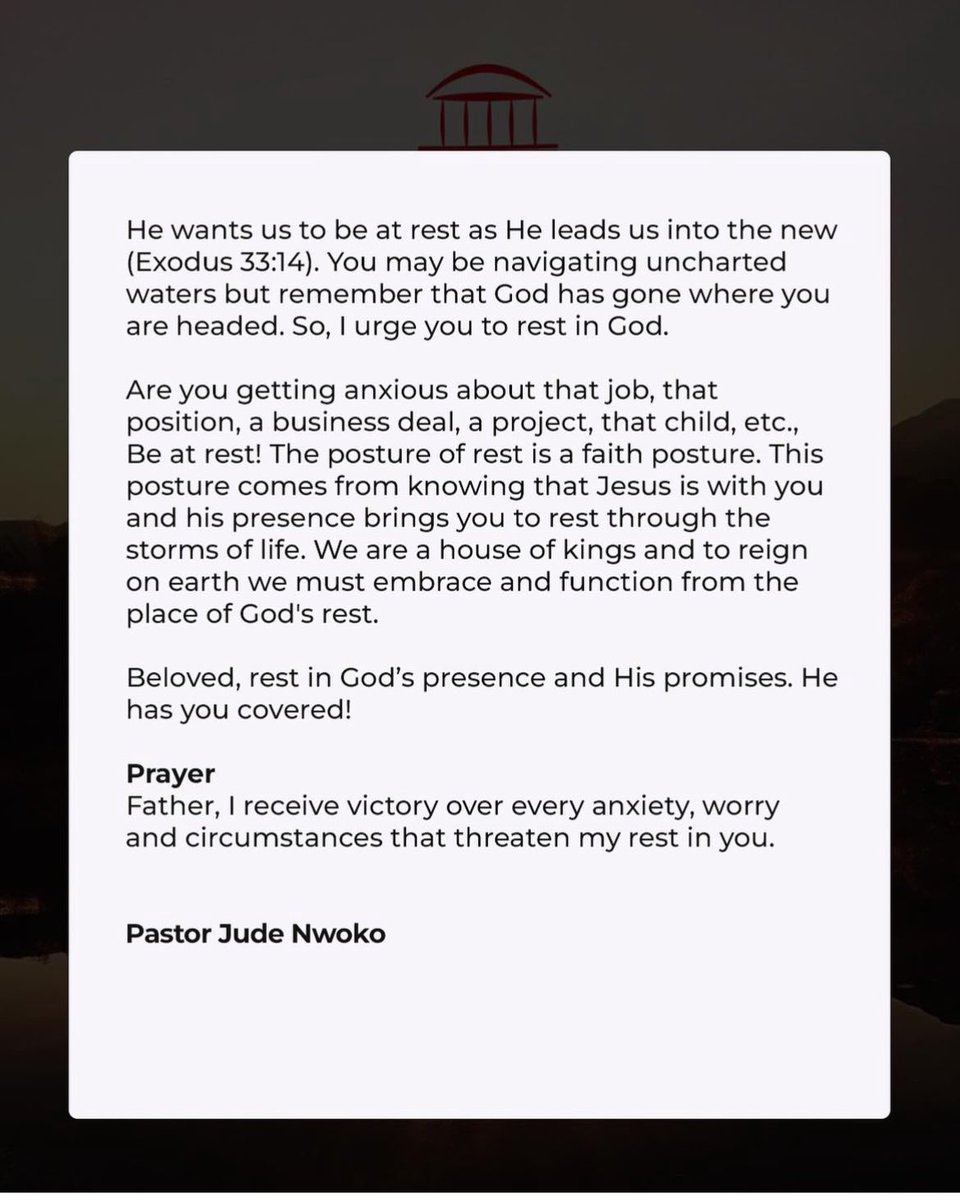 #ANewDawn devotional [25-Apr-24]

Rest, in God’s presence and promises. He has you covered, always❣️

#myTPH
#dailydevotional