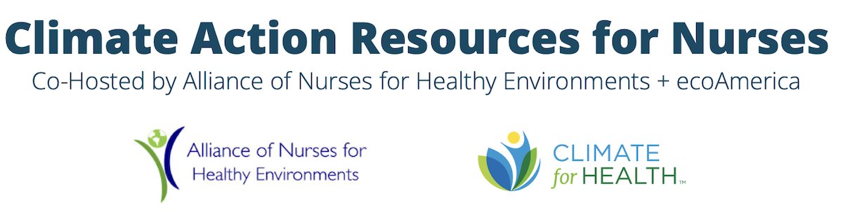 Join @Climate4Health & ANHE for a live, virtual “Climate Action Resources for Nurses” event! Meet nursing peers from across the country, and discuss resources for climate action. Sign up for more information: zurl.co/HCEO