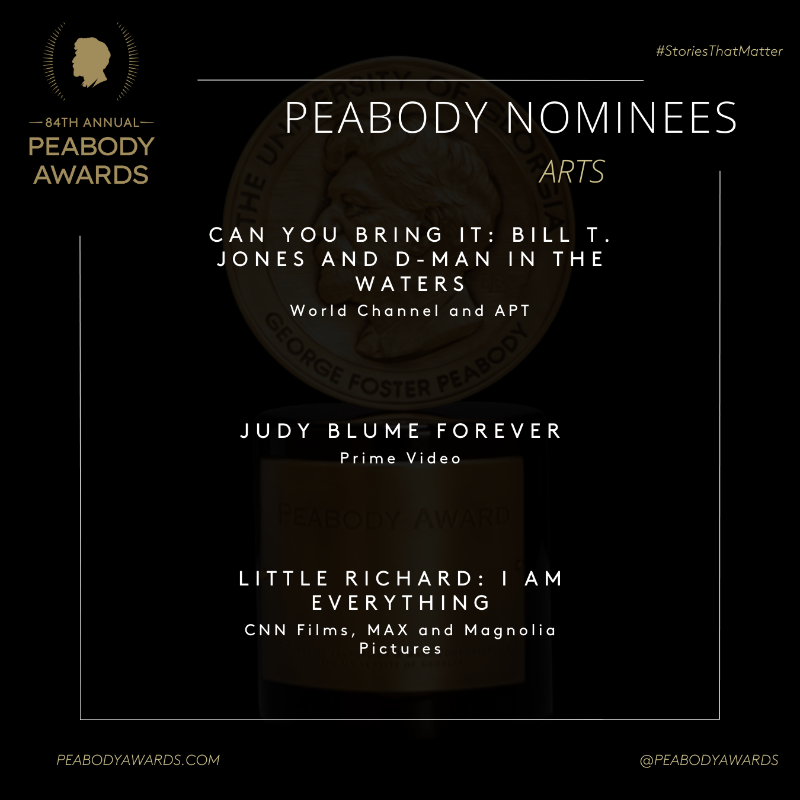 CNN Communications (@cnnpr) on Twitter photo .<a href="/CNNFilms/">CNNFilms</a> "Little Richard: I Am Everything" is nominated for a <a href="/PeabodyAwards/">Peabody Awards</a>.
Congratulations to director <a href="/misscortes/">Lisa Cortés</a> and our partners at Bungalow Media + Entertainment, <a href="/MagnoliaPics/">Magnolia Pictures</a> and <a href="/RollingStone/">Rolling Stone</a> Films.
#LittleRichard is available now @streamonmax. .<a href="/CNNFilms/">CNNFilms</a> "Little Richard: I Am Everything" is nominated for a <a href="/PeabodyAwards/">Peabody Awards</a>.
Congratulations to director <a href="/misscortes/">Lisa Cortés</a> and our partners at Bungalow Media + Entertainment, <a href="/MagnoliaPics/">Magnolia Pictures</a> and <a href="/RollingStone/">Rolling Stone</a> Films.
#LittleRichard is available now @streamonmax.