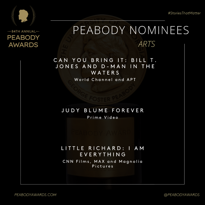 .@CNNFilms 'Little Richard: I Am Everything' is nominated for a @PeabodyAwards. Congratulations to director @misscortes and our partners at Bungalow Media + Entertainment, @MagnoliaPics and @RollingStone Films. #LittleRichard is available now @streamonmax.