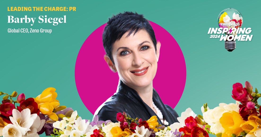 Campaign US (@campaignliveus) on Twitter photo Barby K. Siegel, <a href="/zenogroup/">Zeno Group</a>, has earned a spot on this year’s Inspiring Women list. Congratulations! #CampaignInspiringWomen #honoree #congrats Barby K. Siegel, <a href="/zenogroup/">Zeno Group</a>, has earned a spot on this year’s Inspiring Women list. Congratulations! #CampaignInspiringWomen #honoree #congrats