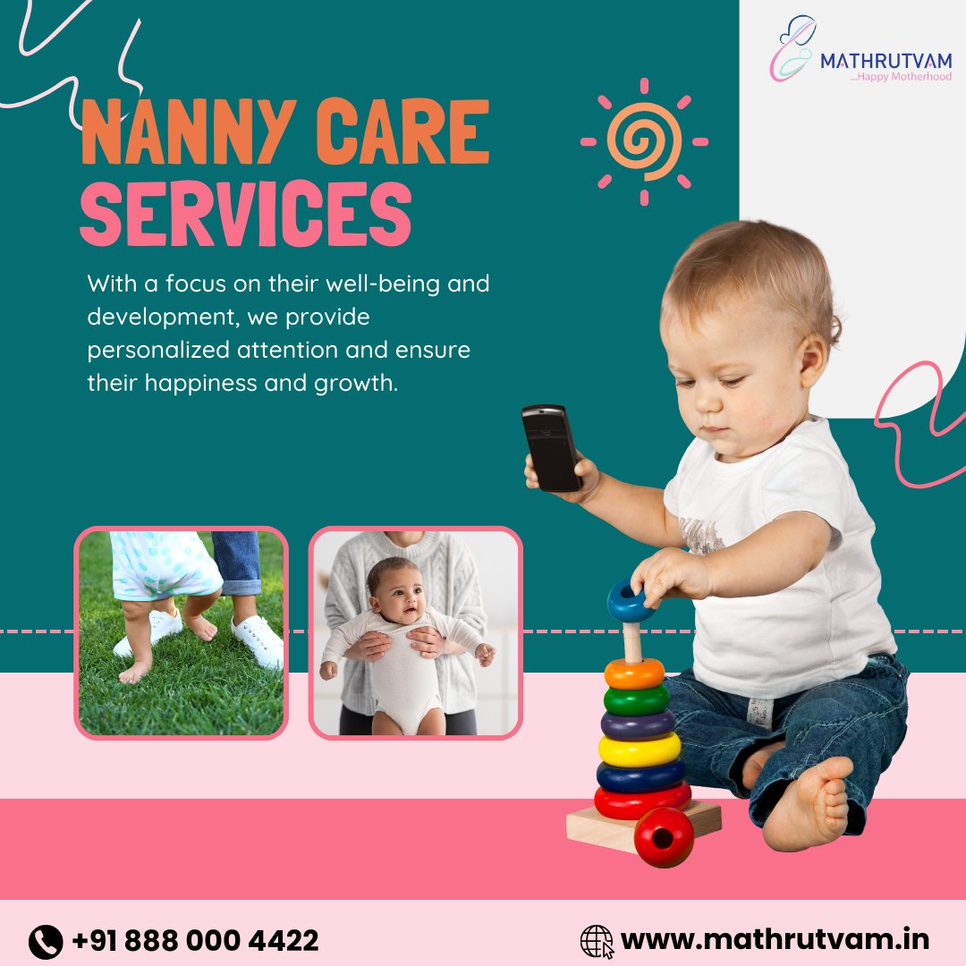 Happy kids, happy parents! Mathrutvam's nannies provide personalized care that fosters well-being & development.
Call today!  +91 888 000 4422 | mathrutvam.in

#NannyCare #Mathrutvam #TrustedCaregivers #HappyKids #PeaceOfMind #StressFreeParenting #NewbornCare