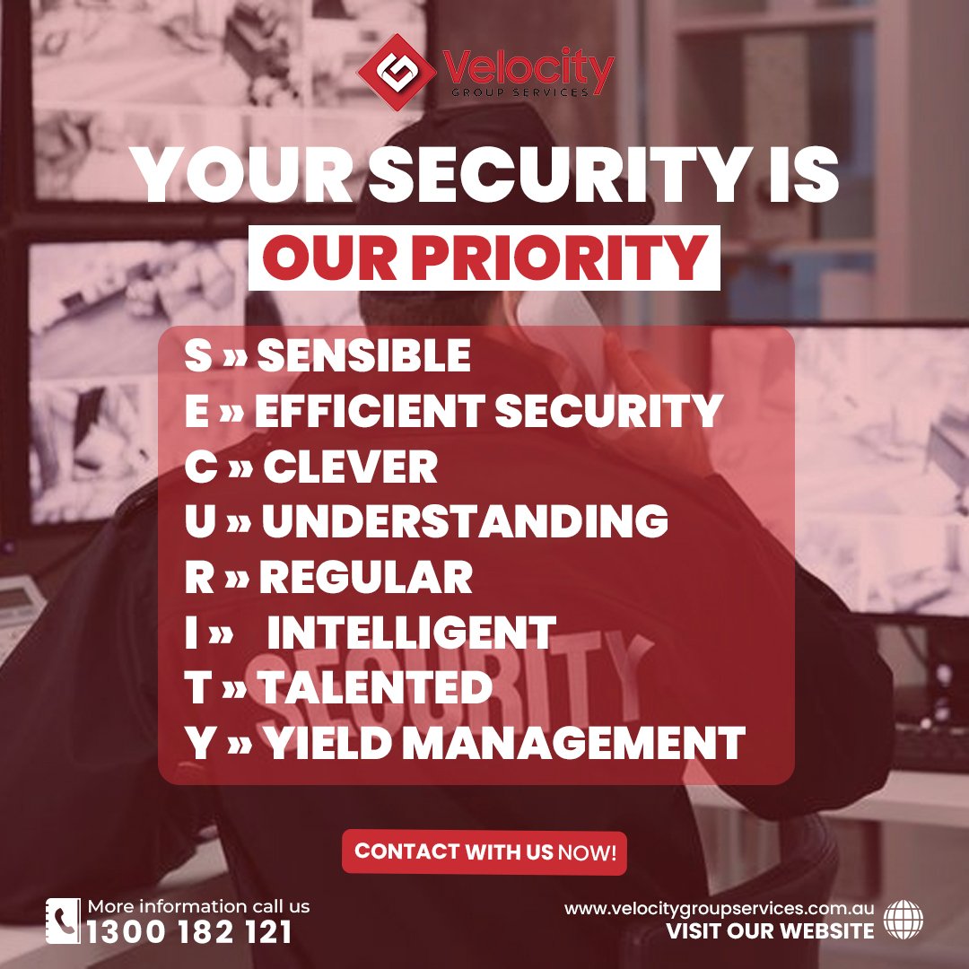 Velocitygrp_au's tweet image. Your security is our highest priority, without question.

#VelocityGroupServices #SafetyFirst #SecurityPriority #StaySafe #ProtectYourself #SecureEnvironment #SafetyMatters #SecureCommunity #PeaceOfMind #SafeAndSecure