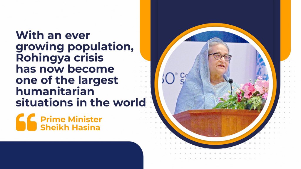 HPM #SheikhHasina called upon the Asia-Pacific region, especially #Asean, to redouble their efforts to end the #Rohingya crisis as all efforts at regional connectivity, integration, and prosperity will continue to be marked by a missing puzzle without it. 👉…