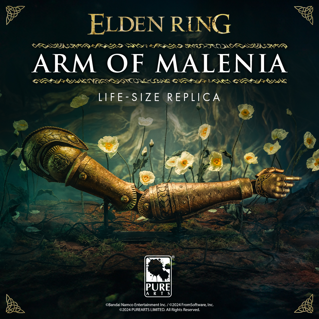 'I have never known defeat.'

This life-sized replica of Malenia's arm is available to pre-order now. 
A beautiful limited piece, finely crafted by our partners at Pure Arts, that makes the perfect addition to any #ELDENRING fan's collection.

bnent.eu/MaleniaArm