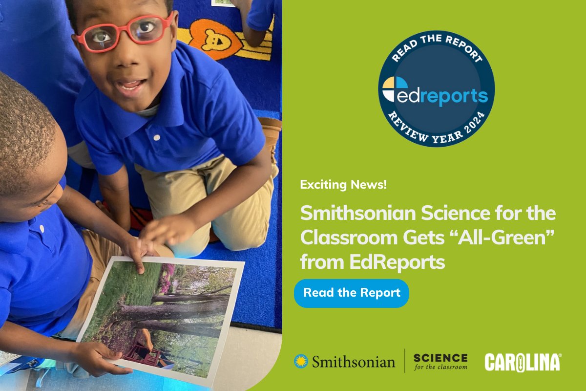 📣Smithsonian Science for the Classroom, 2nd Edition has earned the “All-Green” Rating from <a href="/EdReports/">EdReports.org</a>. Hats off to our hardworking team and the educators who inspire!👏

READ THE REPORT🚀
hubs.li/Q02tWcTf0

LEARN MORE🚀 hubs.li/Q02tWgBp0 <a href="/SmithsonianScie/">Smithsonian Science Education Center (SSEC)</a> <a href="/EdReports/">EdReports.org</a>