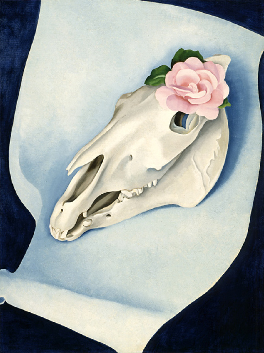 Horse’s Skull with Pink Rose wikiart.org/en/georgia-o-k…